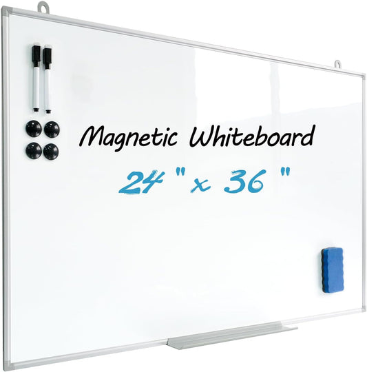 Magnetic Writeboard 24X36 Dry Erase Board Hanging & Wall Mounted Whiteboard S Aluminium Frame Message Boards for Home, School, Office, Kitchen