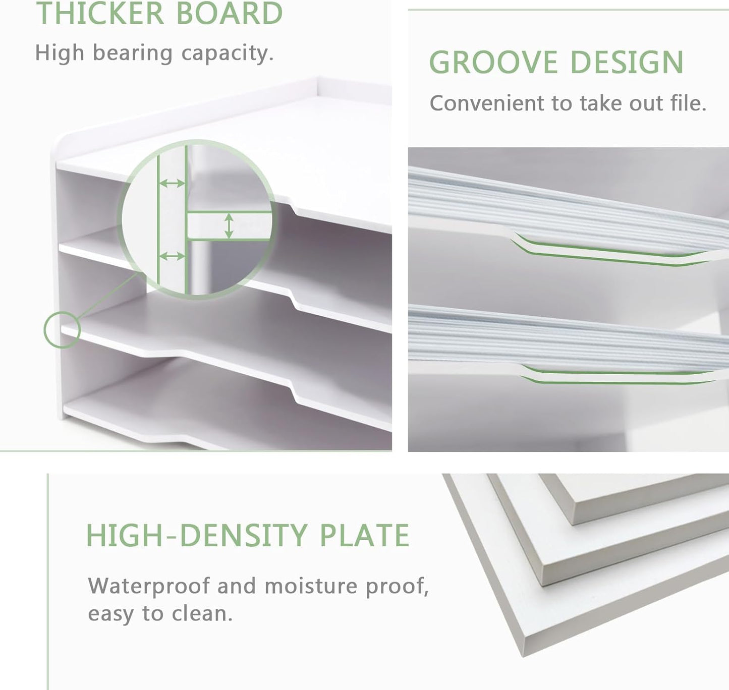 SONGWAY Scrapbook Paper Organizer 12x12-4 Tier File Organizer for Desk, 12x12 Stackable Scrapbook Paper Storage Trays, Desktop File Storage Cube for Home Office School