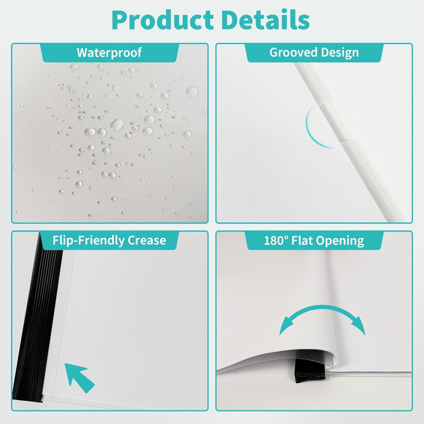 Binditek 12 Pack Clear Report Covers with Sliding Bars, 5mm Sliding Bar File Folder, 25 Sheet Capacity, Letter Size, Multi Color (White, Yellow, Red, Green, Navy, Black), Office Supplies