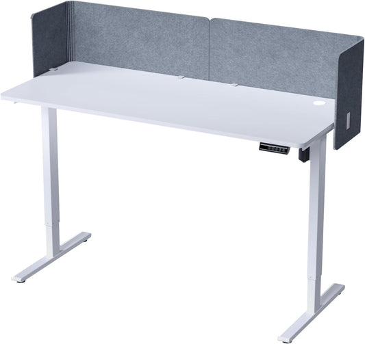 Desk Privacy Panel - Under Desk Modesty Screen & Cubicle Divider, 2PCS L-Shaped Acoustic Partition for Home Office Classroom, Reduces Noise & Visual Distractions (Grey, 47.2" x 15.7")