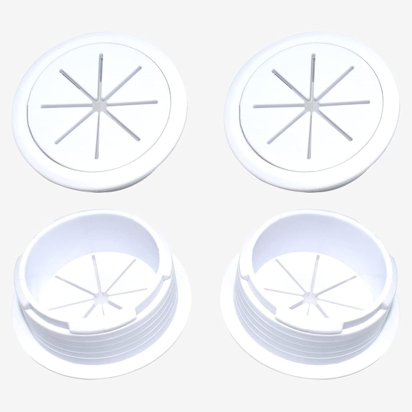 TuTuYa Desk Grommet, 6PCS Flexible 3-1/6inch (80mm) White Desk Cable Grommet Desk Cable Hole Covers with Hole Saw, Ideal Solution for Office and Home Table Cable (White, 3-1/6inch_80mm)