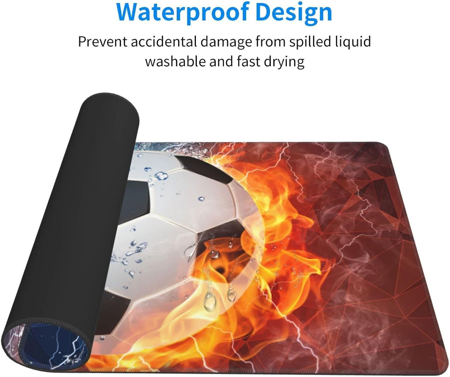 Soccer Ball Large Mouse Pad, 29.5 x 15.8 Inch, Extended Gaming Mouse Pad, Sports-Themed Computer Keyboard Mat for Home Office and Gaming Work