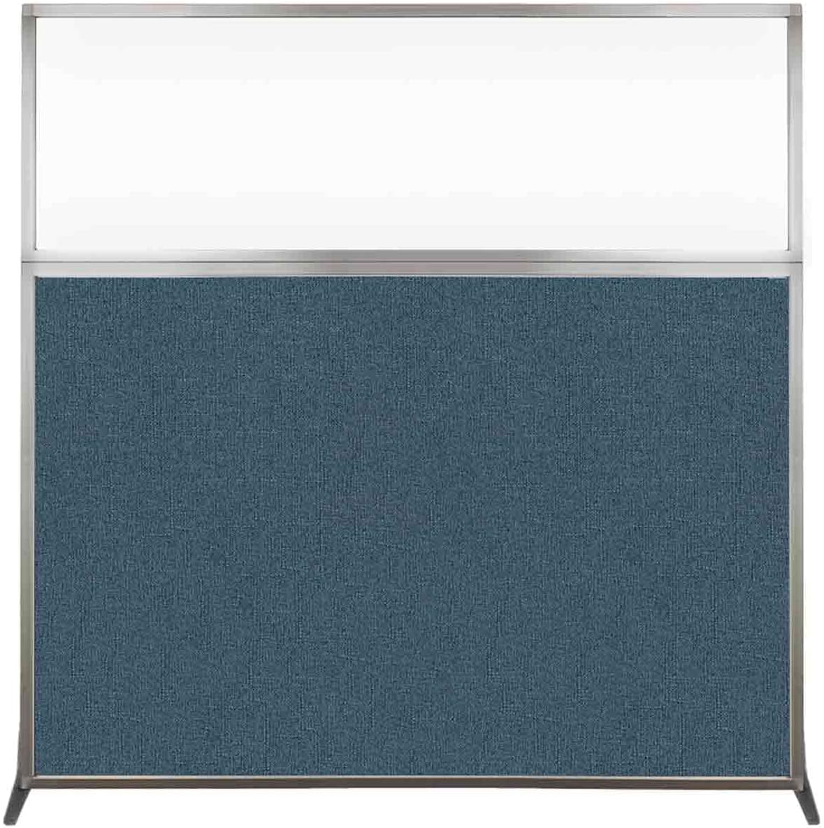 Versare Hush Screen Portable Room Divider | Workstation Wall Divider | Freestanding Privacy Hush Panels | Clear Windows | Fabric Office Divider Screen | Great for Room Separation