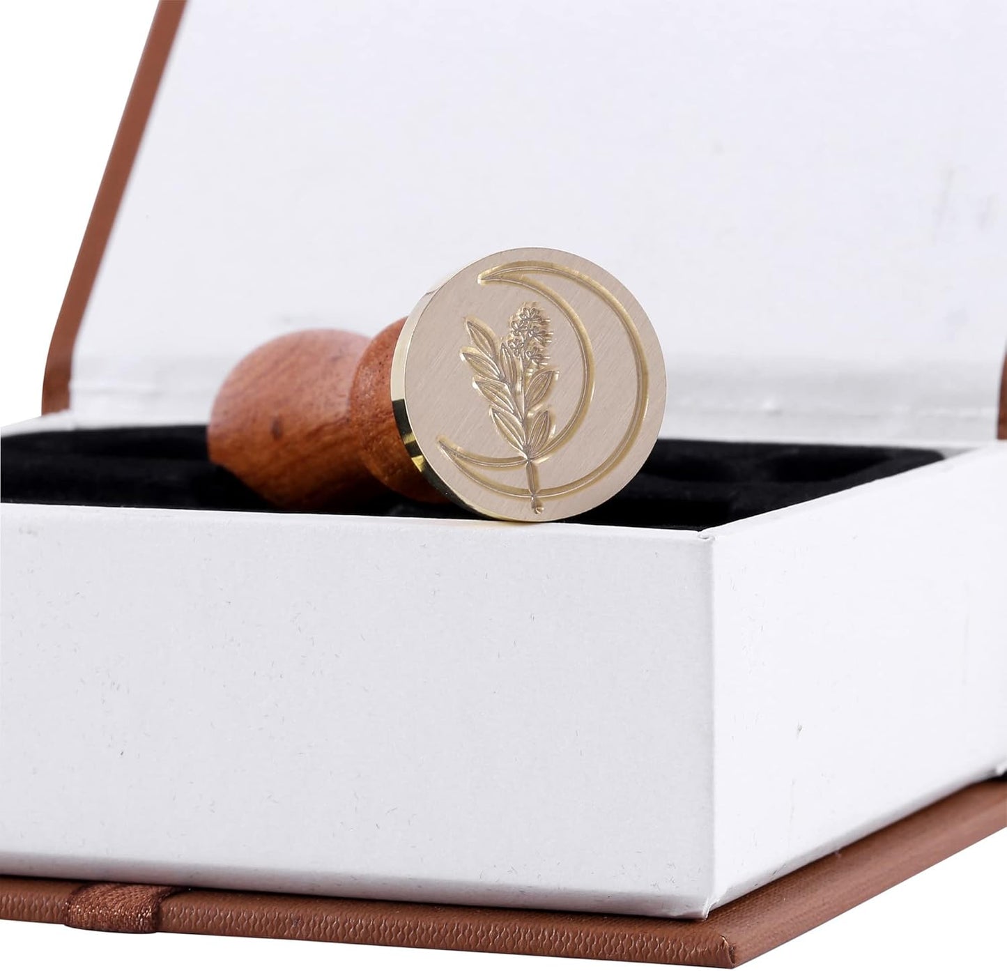 Yoption 6 Pieces Botanical Wax Seal Stamp Set, Vintage Plant Flower Sealing Wax Stamp Heads + 1 Wooden Handle with Gift Box for Wedding Invitation, Christmas, Gift Idea