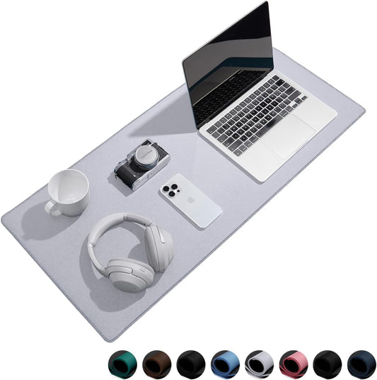 Waterproof Large Gaming Mouse Pad with Durable Stitched Edges, Non-Slip Rubber Base, Grainy Jacquard Mouse Mat Desk Pad for Home Office Gaming, 31.5"x11.8"x0.12", Light Gray