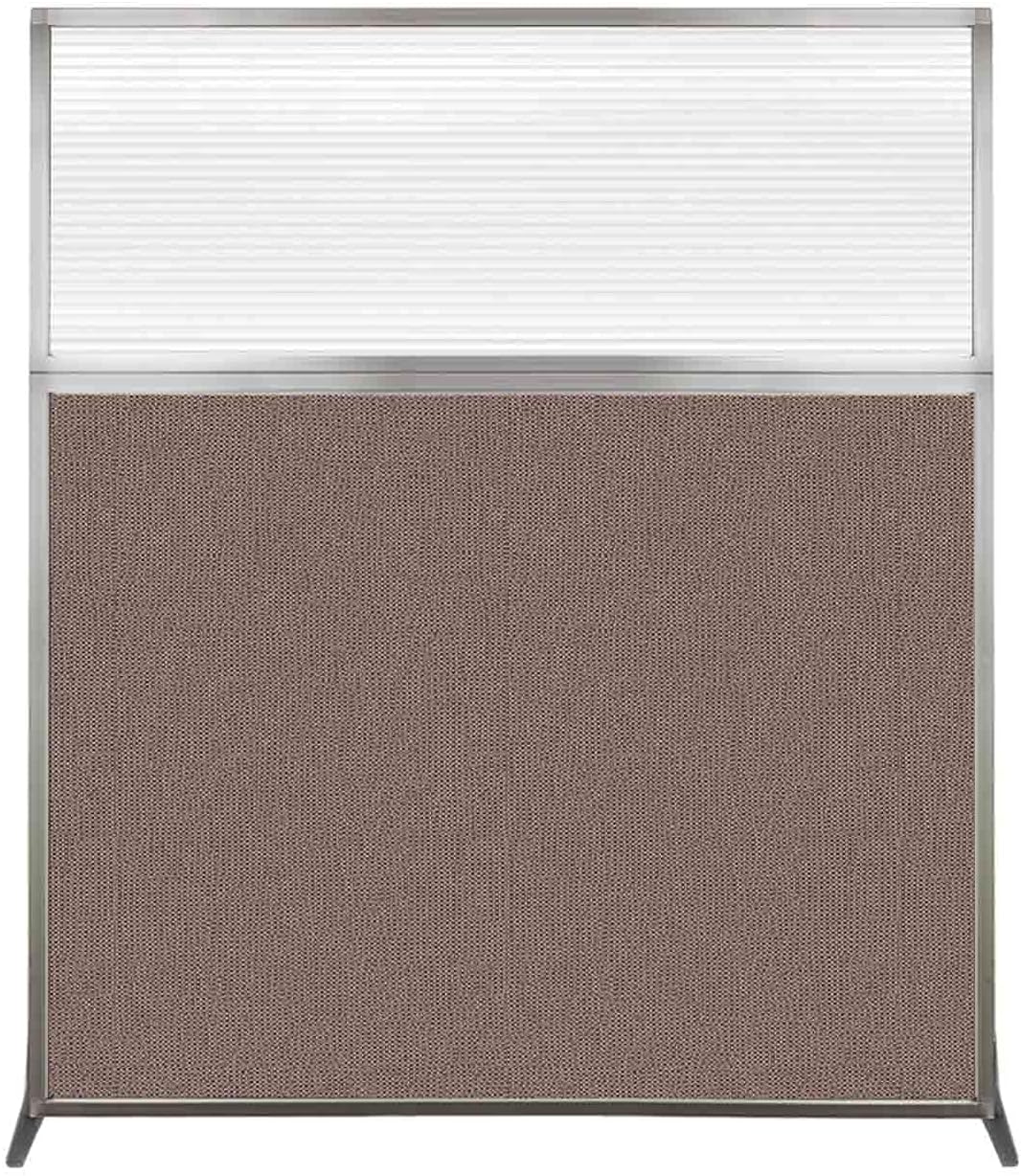 Versare Hush Screen Portable Room Divider | Workstation Wall Divider | Freestanding Privacy Hush Panels | Clear Fluted Windows | Fabric Office Divider Screen | Great for Room Separation