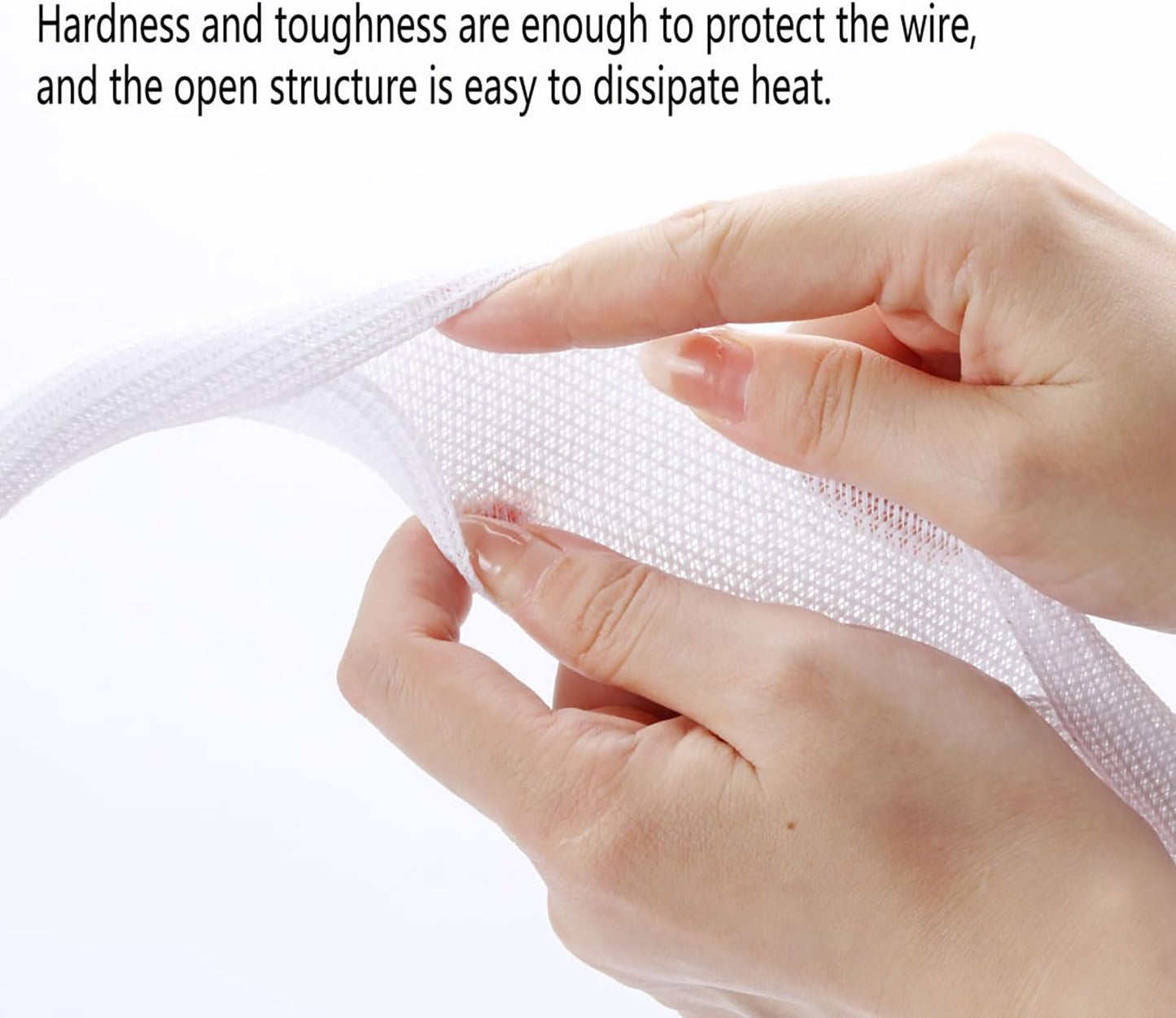 1/4" x25ft Split Sleeve Wire Loom Tubing - Cat-Proof Cord Protector for USB, Power, Audio/Video Cables | Chew-Resistant Cable Sleeve | Easy Install, White