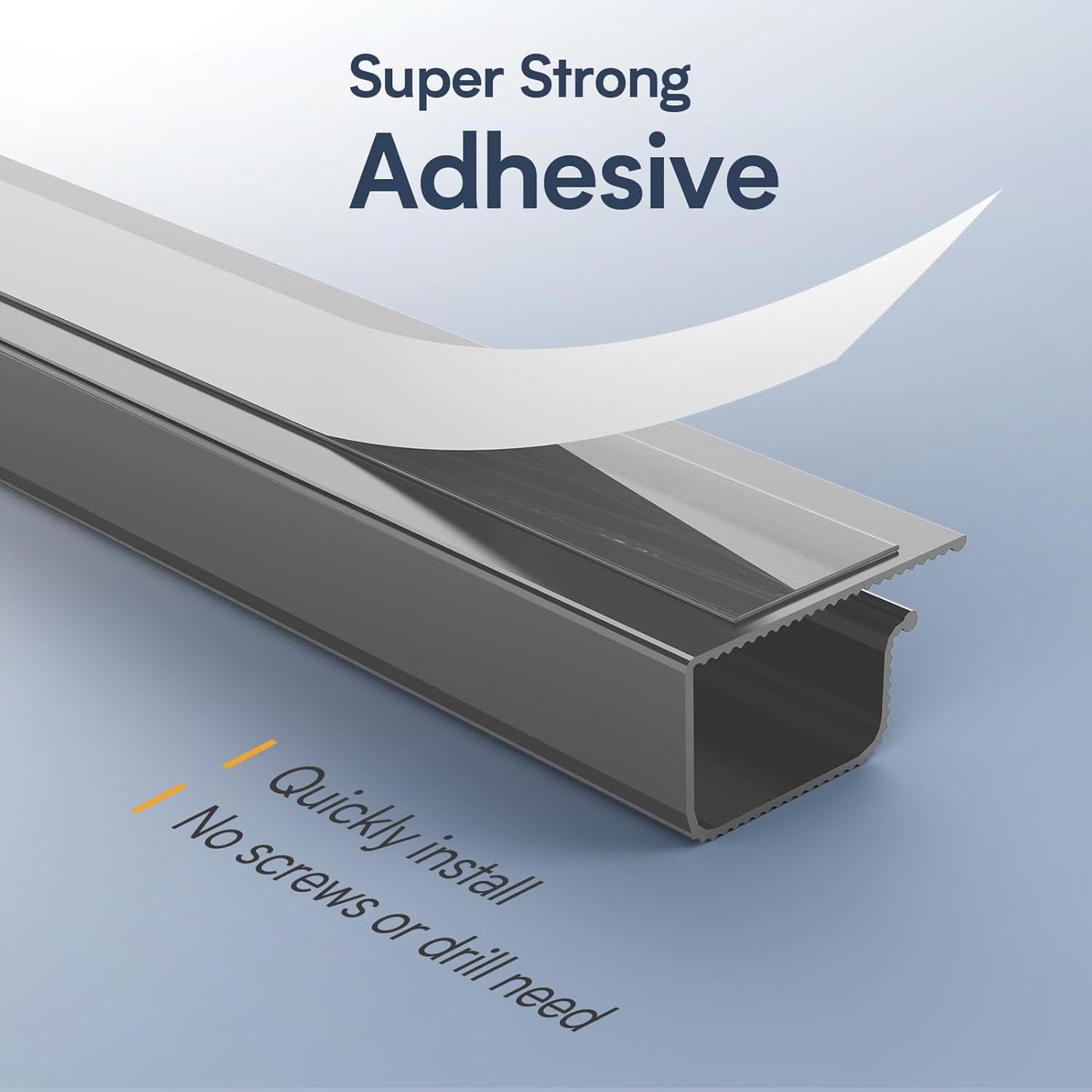 Delamu 2 Pack 15.7in Under Desk Cable Management, 2 Pack Safe Tidy Cable Management Under Desks for Home Office, Cord Organizer for Desk, Wire Organizer Kit, Grey