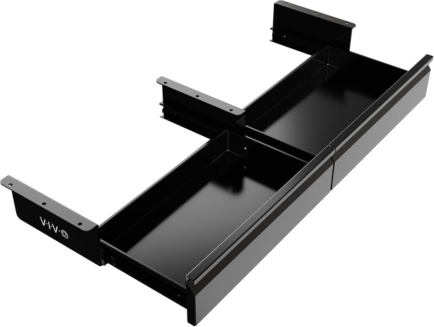 VIVO 32 inch Under Desk Slide Out Drawer Set without Shell, Home Office Storage Organizer, 2 Drawers - 16 inches Each, Black, DESK-AC03A-2B
