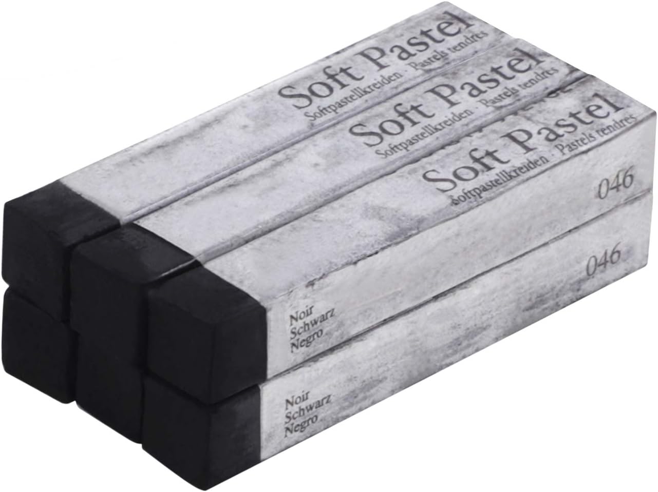 6pcs Soft Pastels Set Artist Grade Square Chalk Pencils Drawing Pastel Stick Painting Sketching Tool for Kids Students Artists Beginners (Black)