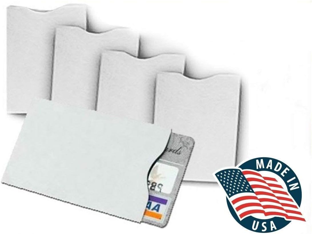 Semper Paratus Gear TYVEK Credit Card Sleeves Protectors 100% MADE IN USA - For Travel wallet, back pocket, backpack or purse. RFID Blocking 13.56 mHz (20, White)