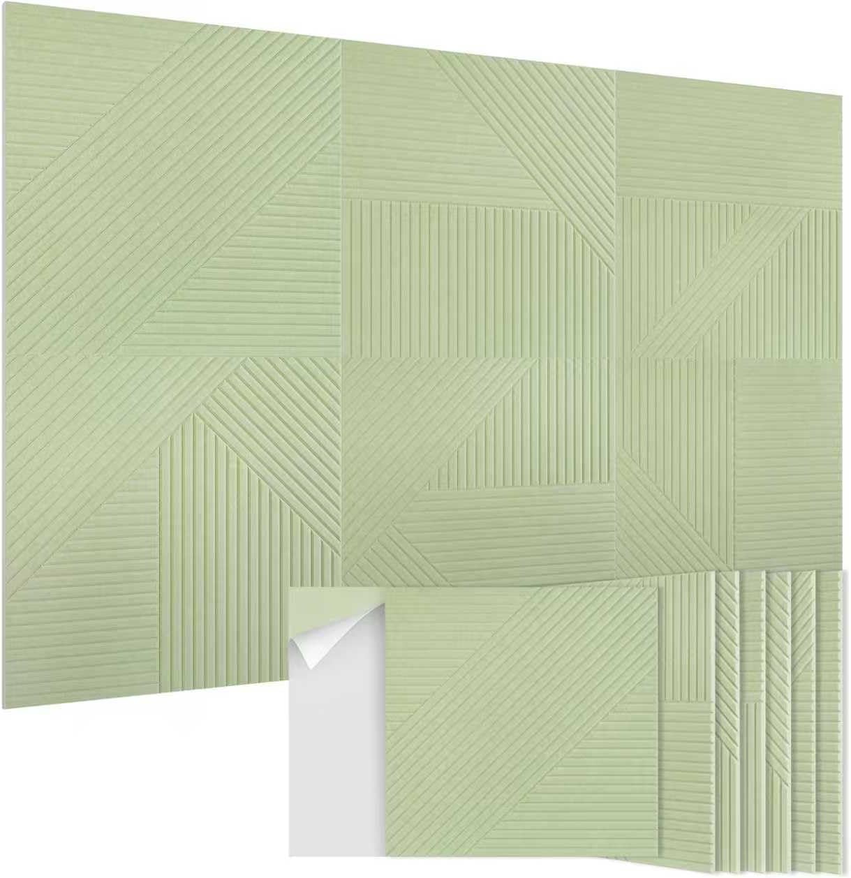 Acoustic Panels 6 Pack, Soundproof Wall Panels 23.6 x 23.6 Inches, Large Decorative Sound Absorbing Panels,Self-Adhesive Acoustic Treatment for Home Studio Office, VerdeLux