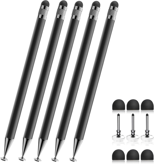 Bopomofo Stylus (5 Pcs),2-in-1 Stylus Pen for Touchscreen, High Precision and Sensitivity, Suitable for iPhone/ipad/Android Tablets, Compatible with Touch Screens,Black