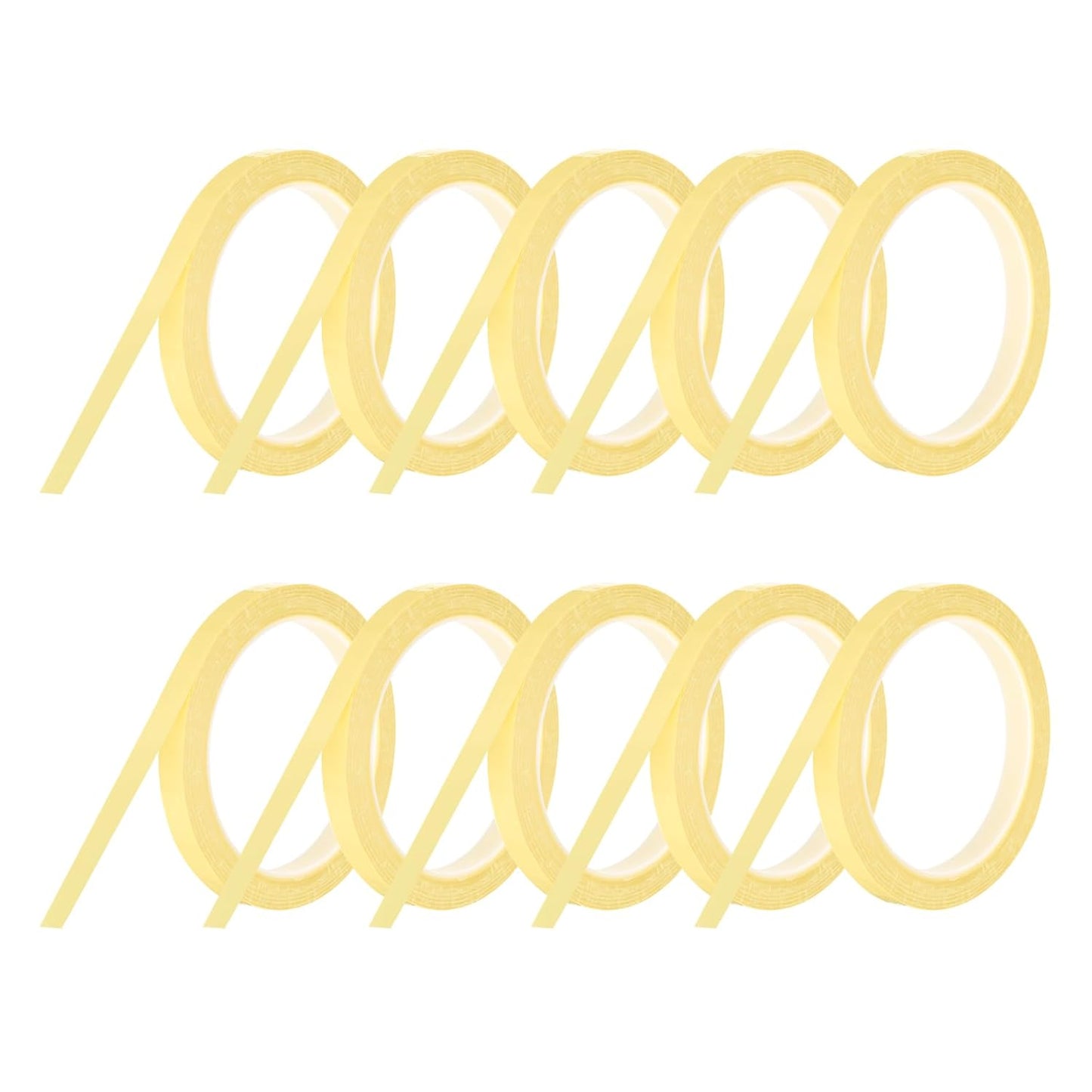 MECCANIXITY 10 Rolls Whiteboard Tape Graphic Chart Tape 10mm 54.7 Yard Art Tape Thin Self-Adhesive Pinstripe Tape Masking Tape for Gift Wrapping Craft Supplies, Light Yellow