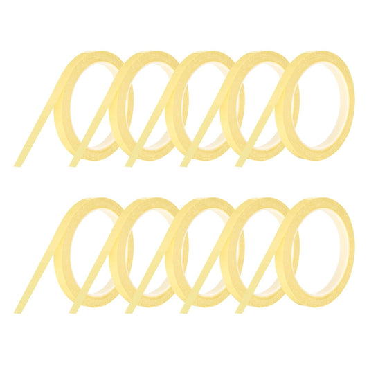 MECCANIXITY 10 Rolls Whiteboard Tape Graphic Chart Tape 10mm 54.7 Yard Art Tape Thin Self-Adhesive Pinstripe Tape Masking Tape for Gift Wrapping Craft Supplies, Light Yellow