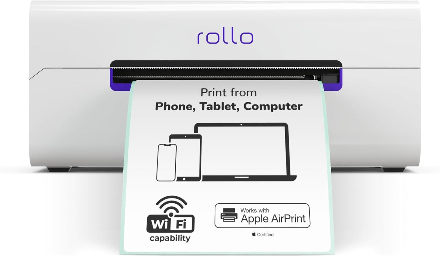 Rollo Wireless Shipping Label Printer - Wi-Fi Thermal Label Printer 4x6 for Shipping Packages - AirPrint from iPhone, iPad, Mac - Supports Windows, Chromebook, Android, Linux