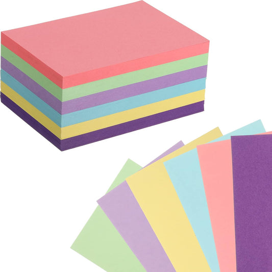 Fainne 300 Pcs Blank Index Cards 180 Gsm Thick Card Stock Assorted Color Neon Blank Flash Cards Colorful Study Notecards for Organizing(4 x 6 Inch,Fresh Colors)