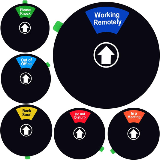 Kichwit Do Not Disturb Sign, Privacy Sign for Office Door, Out of Office, In a Meeting, Working Remotely, Please Knock, Black, 6"