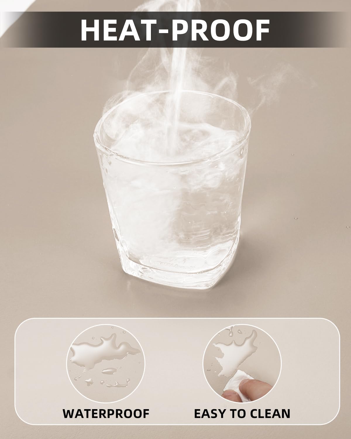 Non-Slip Desk mat,PULeather Desk Pad Protector, Office Desk Mat, Large Mouse Pad,Desk Blotter, Laptop Desk Pad, Waterproof Desk Writing Pad for Office and Home (Apricot, 40" x 17")