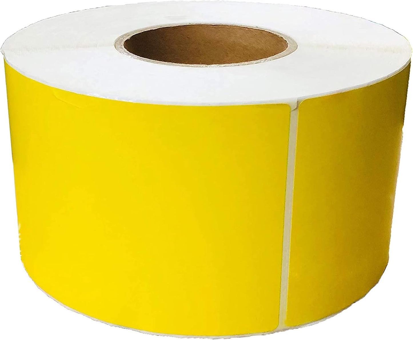 PSBM Thermal Transfer Labels, Yellow, 4x6 Inch, 4 Rolls, 1000 Labels/Roll, 3 Inch Core, Perforated, Must Have Thermal Ribbon (Not Included)