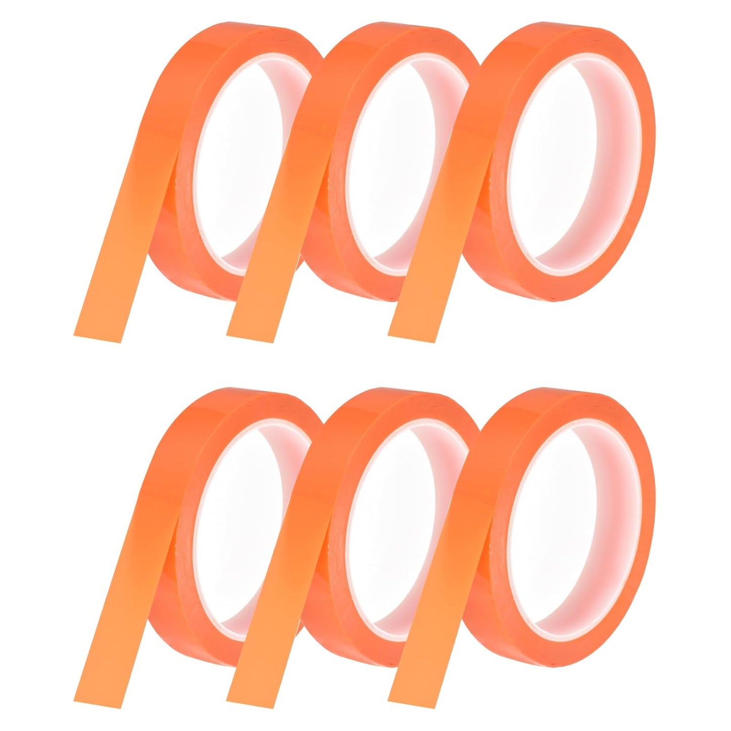 MECCANIXITY 6 Rolls Whiteboard Tape Graphic Chart Tape 20mm 54.7 Yard Art Tape Thin Self-Adhesive Pinstripe Tape Masking Tape for Gift Wrapping Craft Supplies, Orange