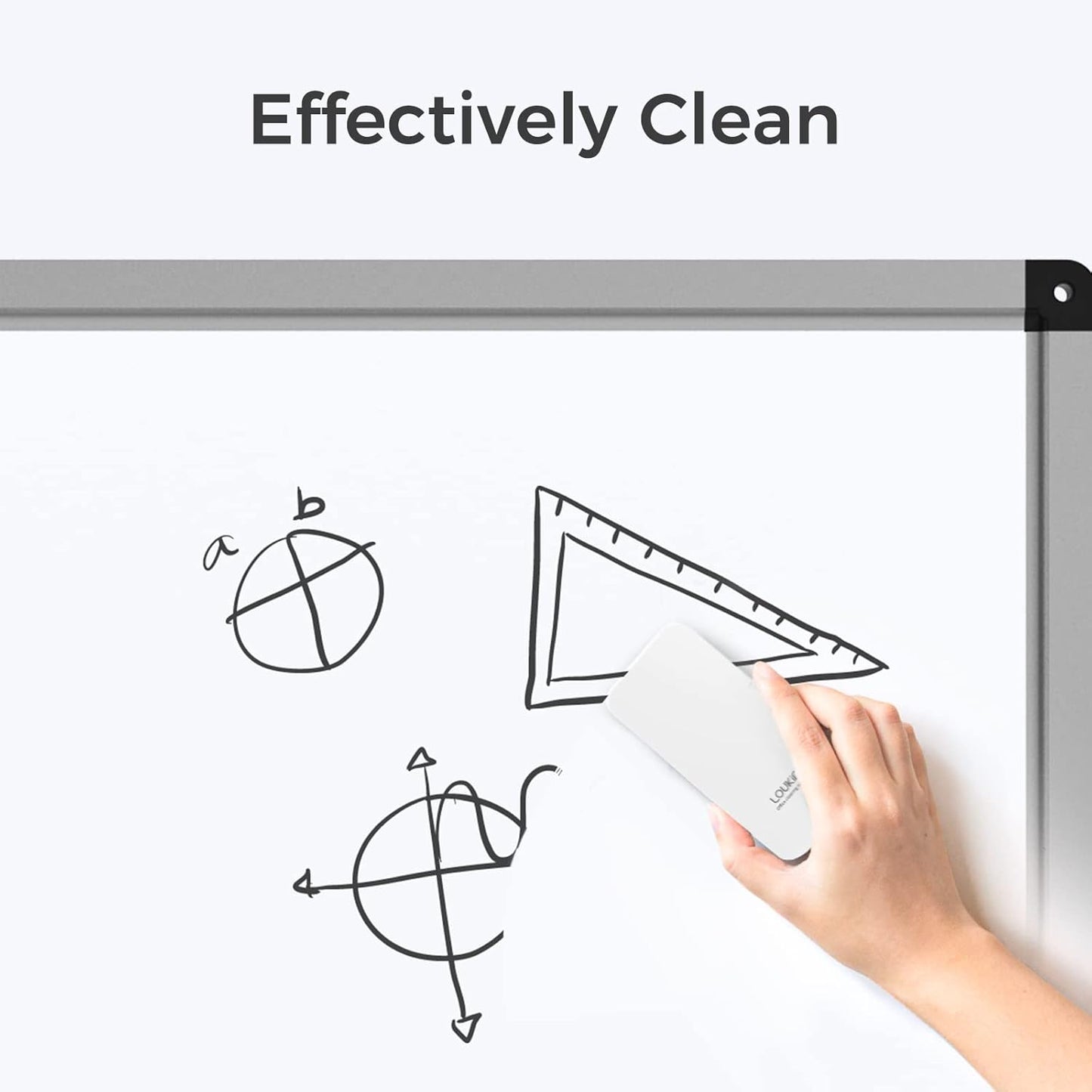 loukin 4 Pack Magnetic Dry Erase Eraser, Whiteboard Eraser, Glass Board Remover, 3.4 fl oz Whiteboard Cleaner * 2 Included, for Classroom, Home and Office Use (White)