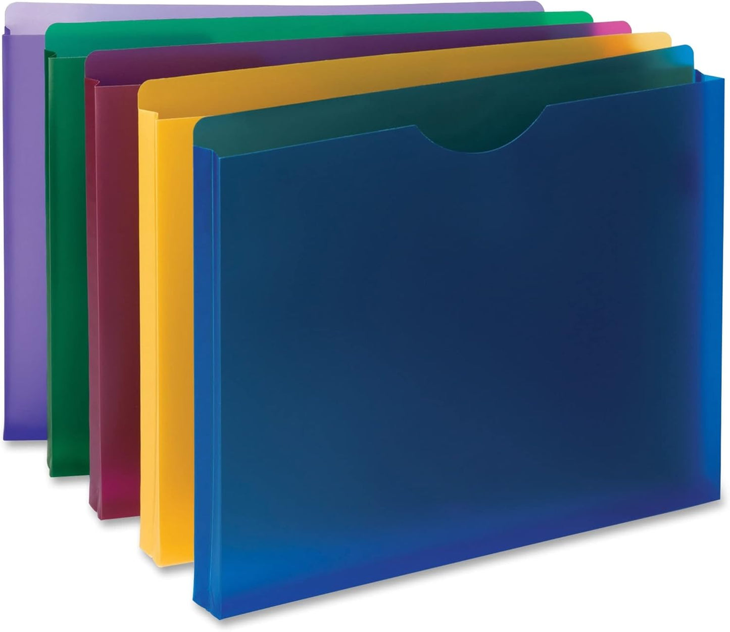 Smead Poly Expanding File Jacket, Straight-Cut Tab, 1” Expansion, Letter Size, Assorted Colors, 10 per Pack (89610)