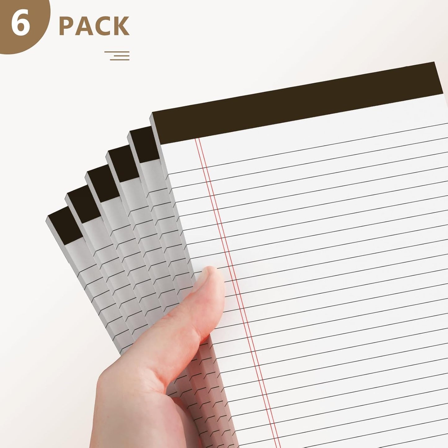 5" x 8" Note Pads 6 Pack of Legal Pads Narrow Ruled Notepad with Perforated Notepads 30 Sheets Small Writing Pads 21lb Legal Pad Quality Paper Ideal for Home, Office, or School Use