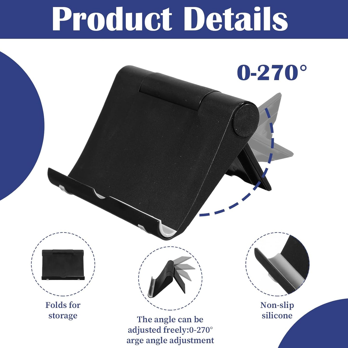 80 Pieces Business Card Holder Display Bulk Black Plastic Stand Name Holder Stand Organizer for Desk Office Supplies