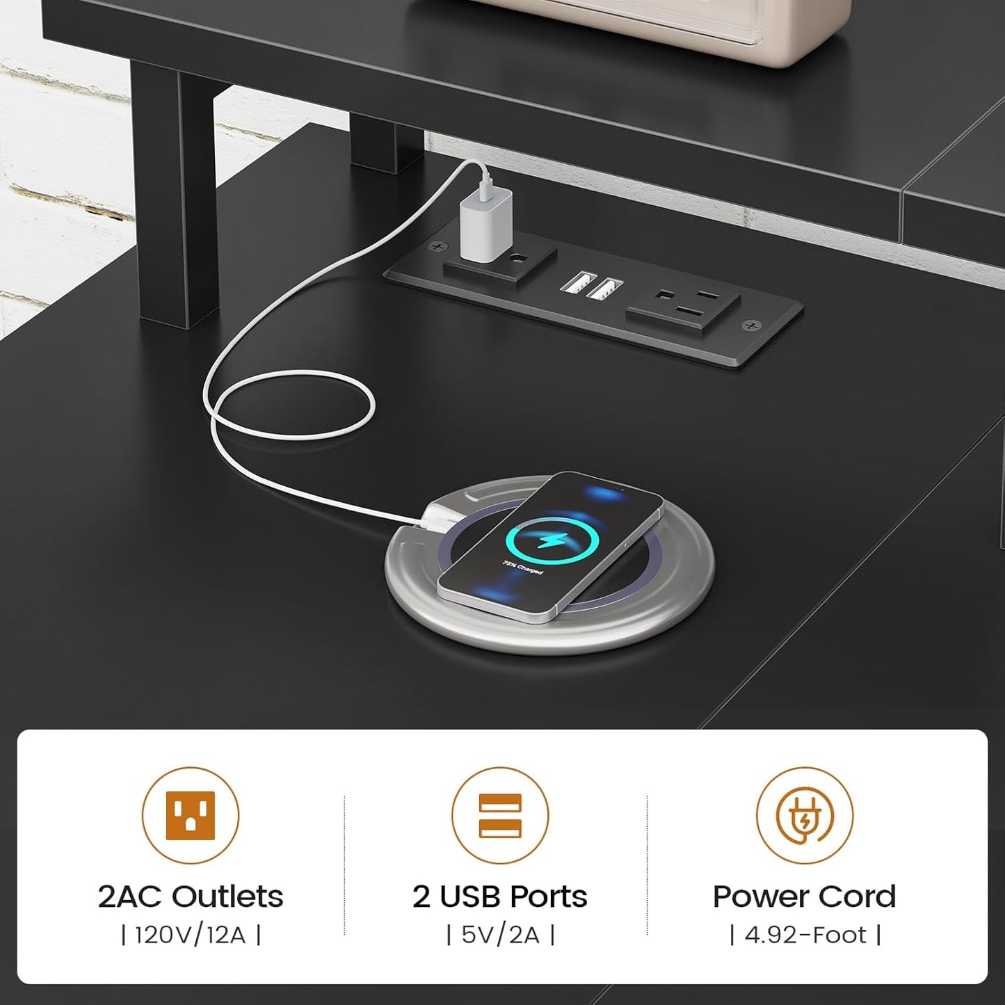 SEDETA L Shaped Desk with 4 Drawers and Storage Shelves, L Shaped Gaming Desk with LED Lights & Power Outlets, Computer Desk with Shelves & Drawer, Corner Desk Home Office Desk, Black