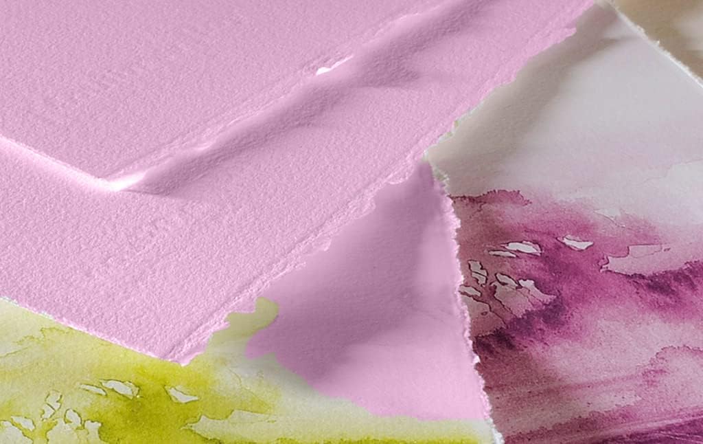 Handmade Cotton Paper with Deckle Edge Recycled Cotton Rag Mixed Media Card Stock for Watercolor, Writers, Invitations, Crafts (Baby Pink Color, 8x8 inch, 150gsm, 50 Pack)