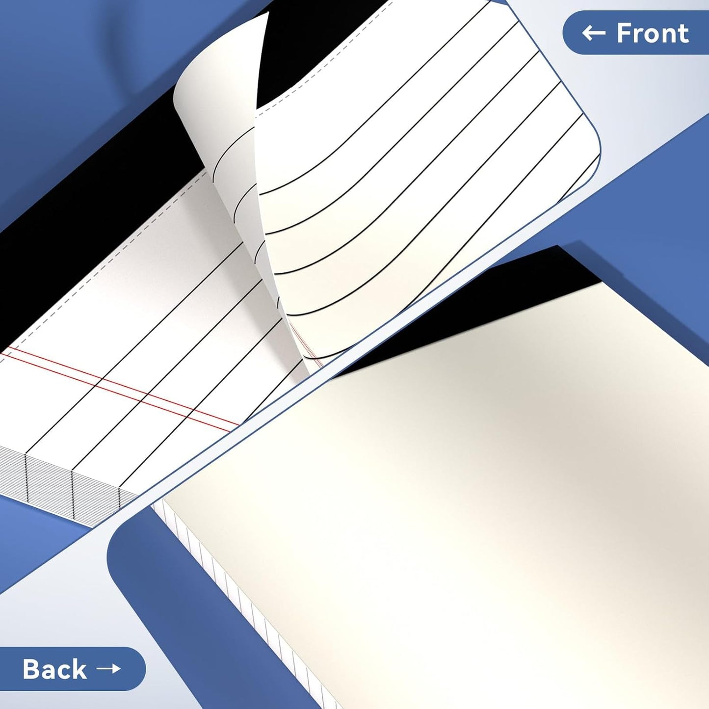 5" x 8" Note Pads 4 Pack of Legal Pads 21lb Notepad College Ruled Legal Pad 30 Sheets Perforated Small Writing Pads Double-Side Printed Pad of Paper for School, College, Office