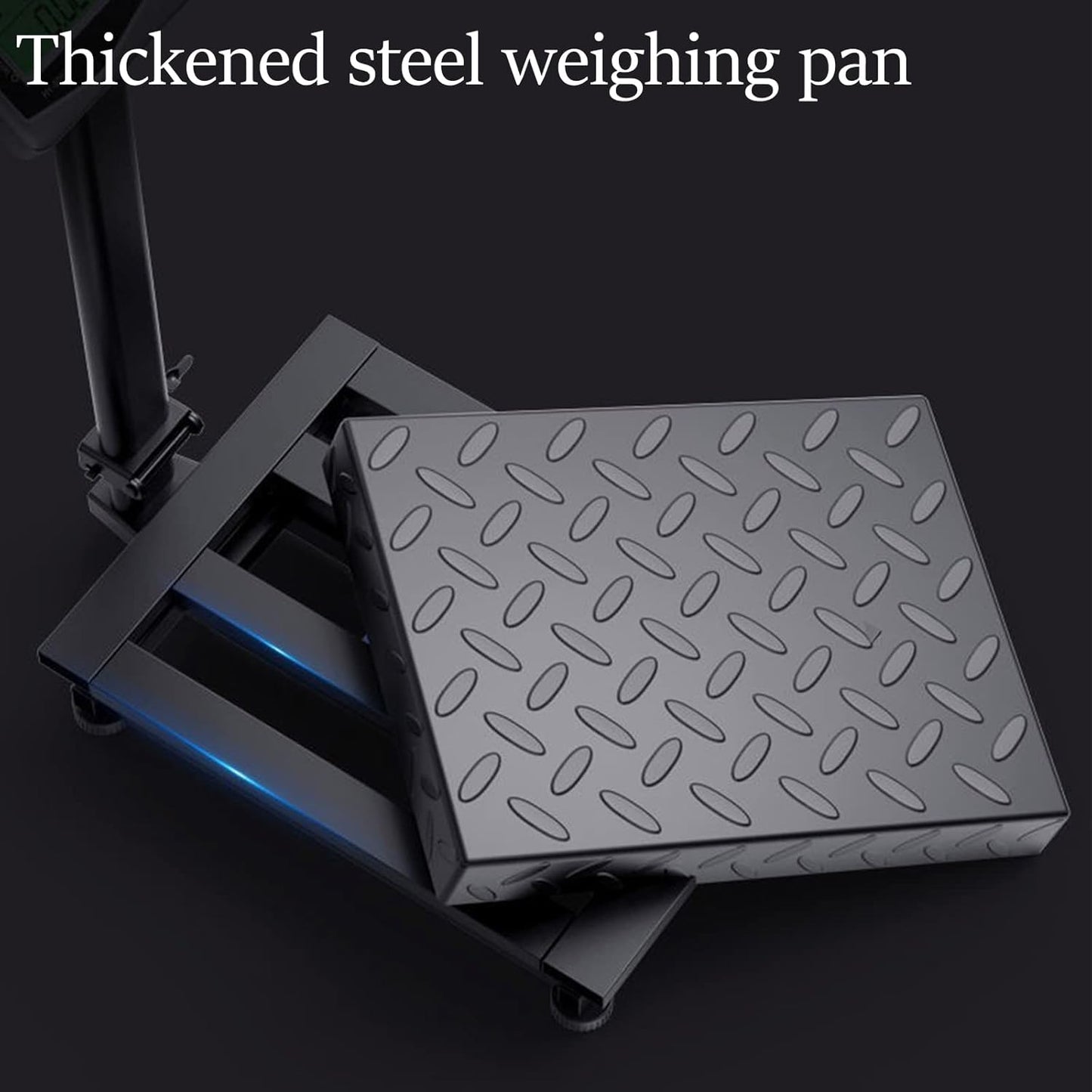660LBS Industrial Platform Scale Weight Computing Digital Scale Floor Platform Scale with Removable Guardrail Perfect for Postal Luggage Shipping Mailing Weighing LB/KG