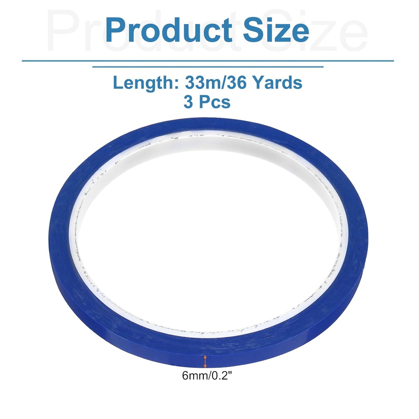 uxcell 3pcs 1/4" x 36 Yard Graphic Tape Whiteboard Grid Marking Tape Pinstripe Chart Line, Blue