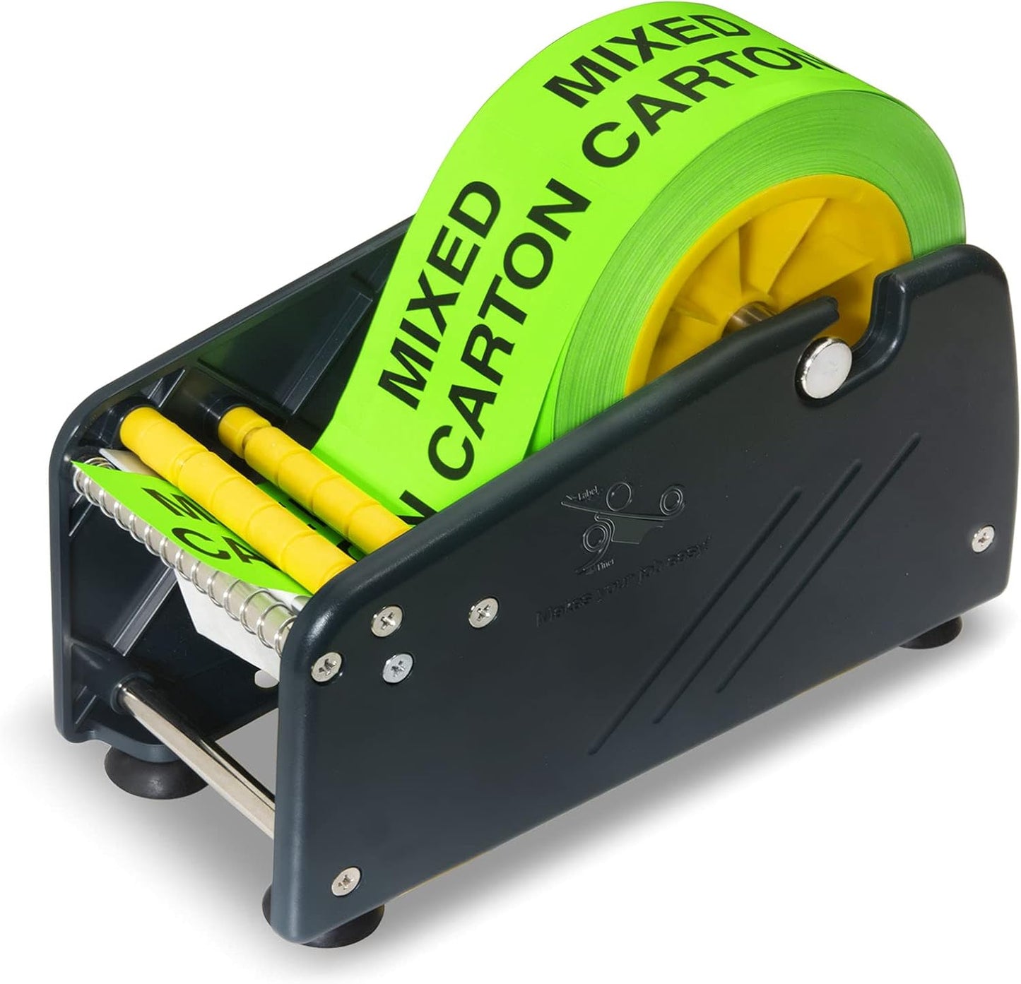 Excell LD-319 Economy Lightweight Table Label Dispenser (3" Wide/ 77mm): Fits 3" Labels, Easy to Peel Off, and Secure with 4 Suction Cups. Durable Plastic, Adjustable for Different Rolls. (3 Inch)