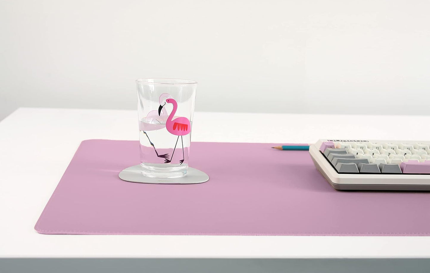 Dual-Sided Leather Desk Pad,Blotter for Laptop Computer,Mouse Pad,Writing,Drawing,Arts and Craft Mat (17"x35", Lilac)