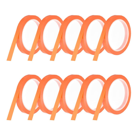 MECCANIXITY 10 Rolls Whiteboard Tape Graphic Chart Tape 12mm 54.7 Yard Art Tape Thin Self-Adhesive Pinstripe Tape Masking Tape for Gift Wrapping Craft Supplies, Orange