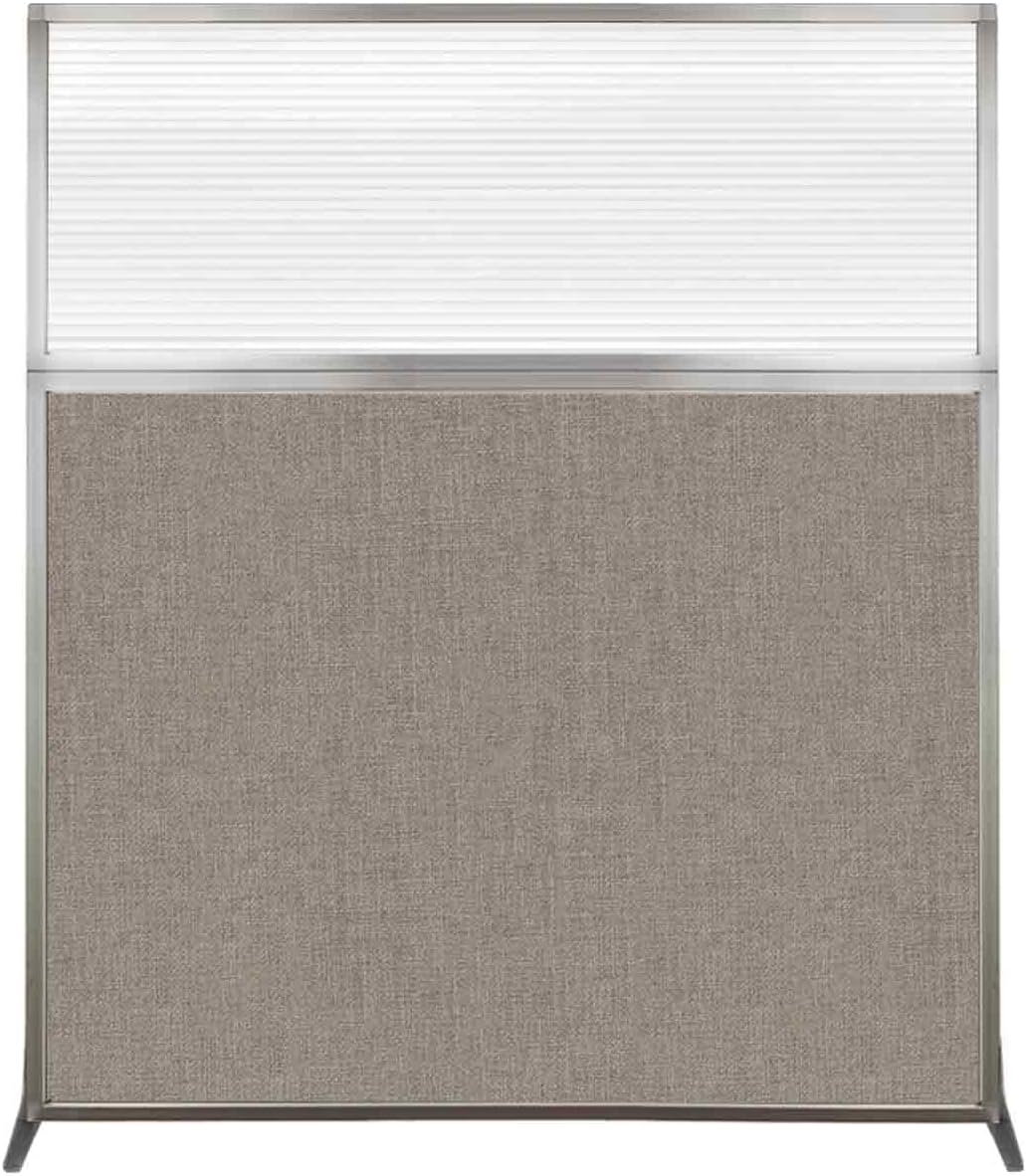 Versare Hush Screen Portable Room Divider | Workstation Wall Divider | Freestanding Privacy Hush Panels | Clear Fluted Windows | Fabric Office Divider Screen | Great for Room Separation