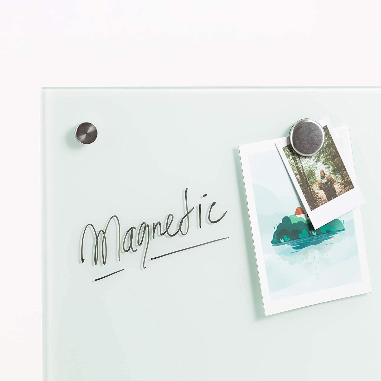 U Brands Magnetic Glass Dry-Erase Board, 96" X 48" Inches, White Frosted Surface, Frameless