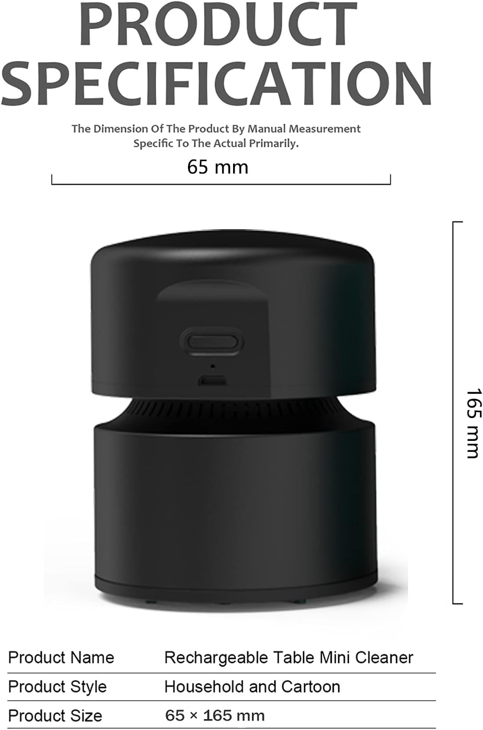 ODISTAR Desktop Vacuum Cleaner,Mini Table dust Sweeper Energy Saving with auto Power-Off Function,High Endurance up to 400 mins,Cordless&360º Rotatable Design for Keyboard/Home/Office (Black)