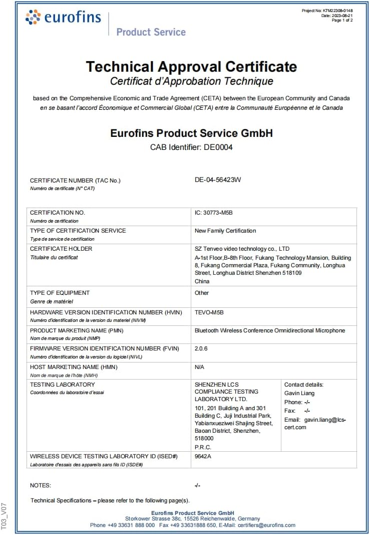 Tenveo MagiCall-EX Bluetooth Conference Speakerphone, Daisy Chain/Use Alone up to 30 attendees, Bluetooth/Wireless/USB Microphone, 360°Voice Pickup Noise Cancelling for Conference Call Large Meeting