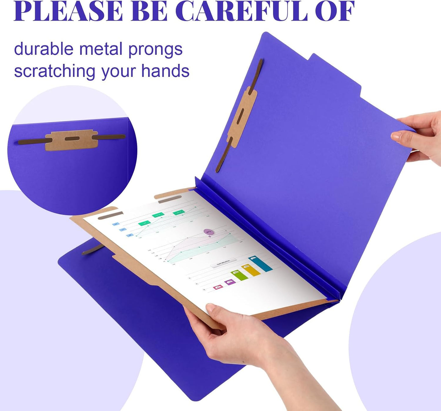 12 Pcs Classification Folders Letter Size, 1 Divider Pressboard File Folder with Fasteners, Expanding File Organizer Bulk for Teachers, Clergy, Office, Church, Christmas Donations (Purple)