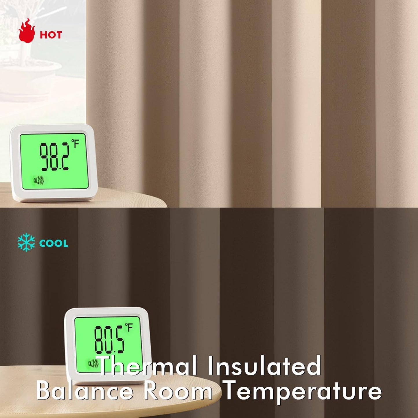 MIULEE Short Curtains for Windows - Beige Blackout Half Window Curtains Thermal Insulated Privacy Drapes for Kitchen Bedroom Bathroom Grommet Top Small Basement Tiers W40 x L36 Inch 2 Panels