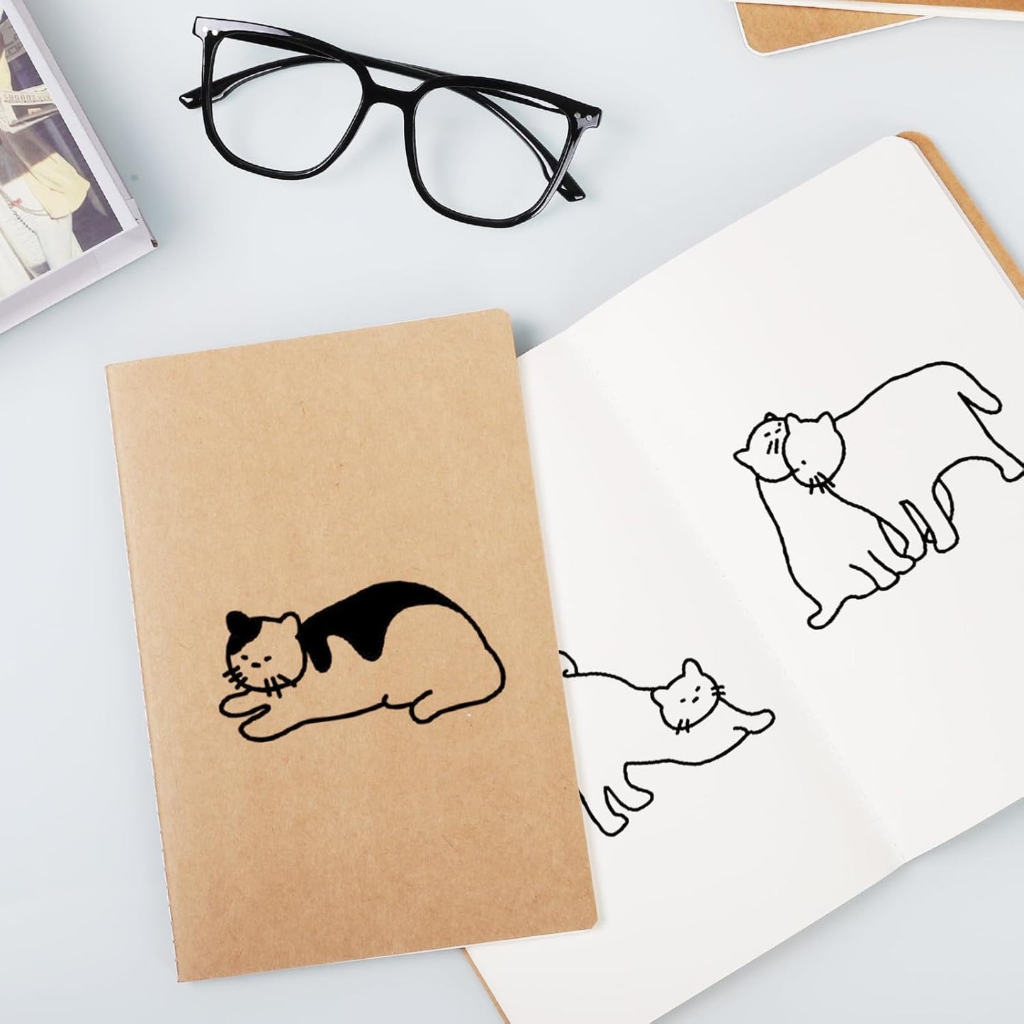 48 Pack Kraft Notebooks Journal Bulk, A5 Size Blank Sketch Notebooks for Travelers, Students, Office - Composition Notebook Subject Notebooks - 8.26”x5.5”, 64 Blank Pages/32 Sheets