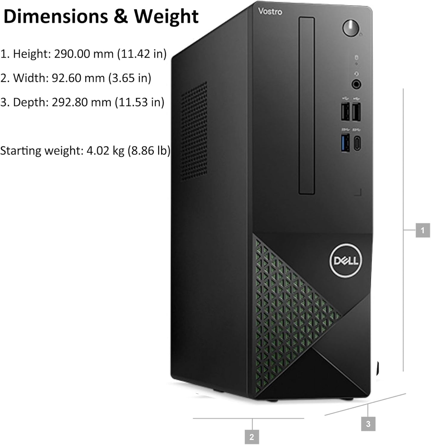 Dell Vostro 3030s Small Desktop SFF Business Computer, 14th Gen Intel 10-Core i5-14400 (Beat i7-13620H), 64GB DDR5 RAM, 1TB PCIe SSD, WiFi 6, Bluetooth, Type-C, DisplayPort, HDMI, Windows 11 Pro