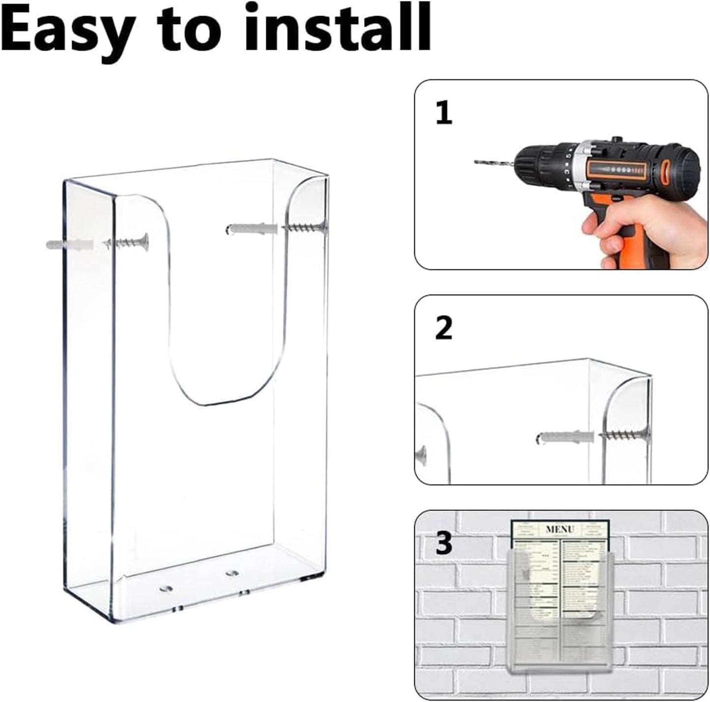 Acrylic Brochure Holders, 4x6 inches Slide-in Interlocking, 6 Pack Wall Mount Pamphlet Holder for Magazine, Pamphlet, Booklets, Menu, Journals