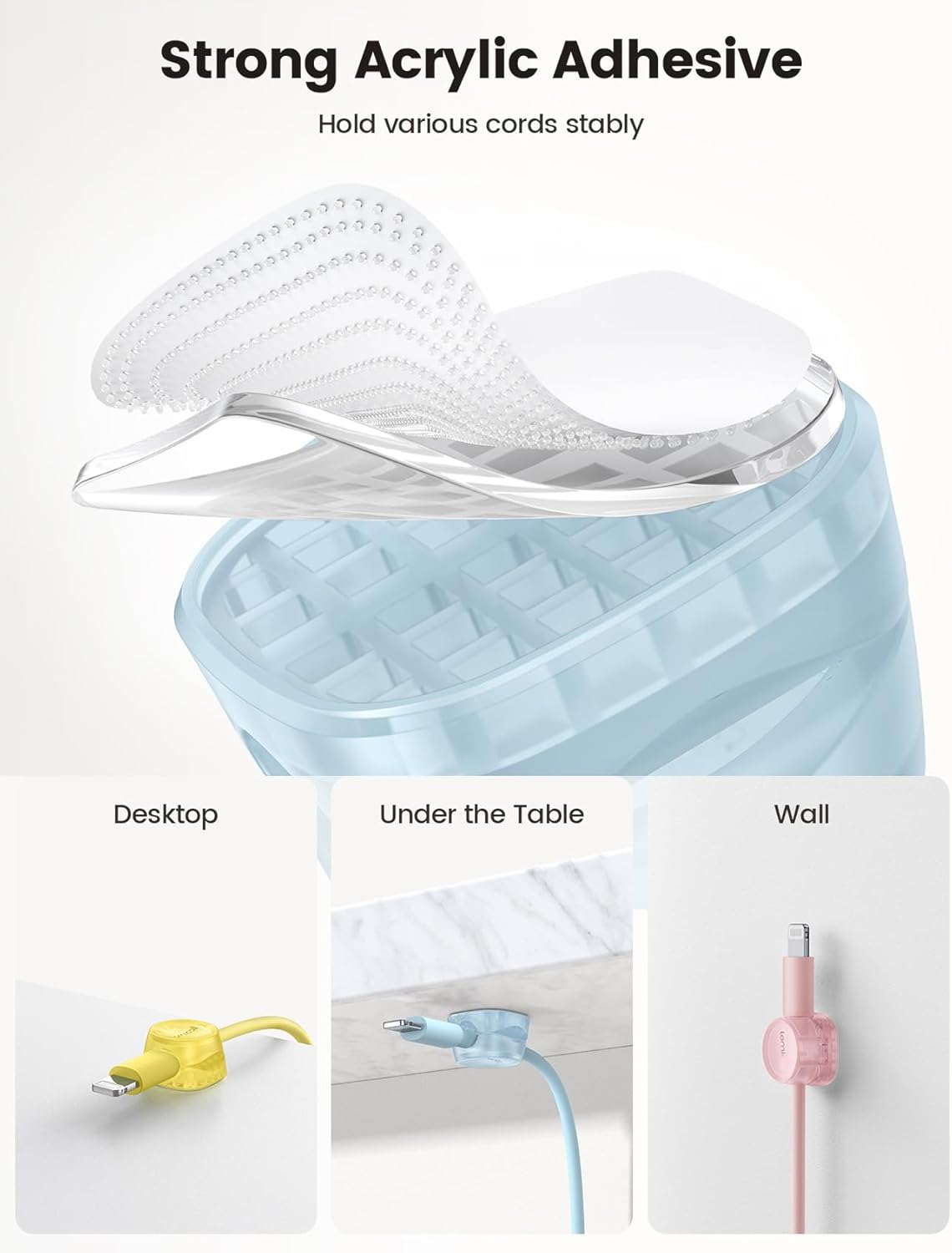 6 Pack Cord Organizer, Desk Accessories - Lamicall Colourful Cable Management, Home Office Workspace Organization Accessories, Nightstand Wire Keeper Desk Decor, Dorm Room Essentials Desktop Gadgets