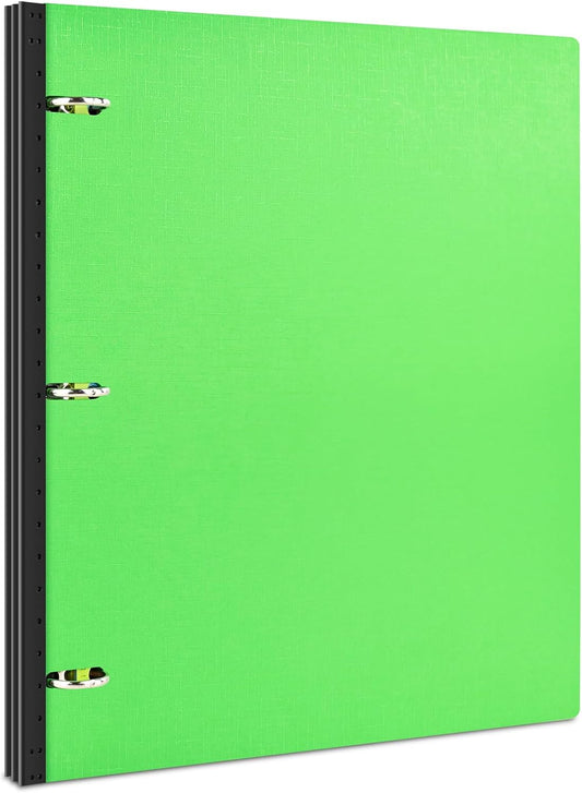 INFUN Telescoping 3 Ring Binder, Portable Plastic 0.75 inch 3 Ring Binder with Telescoping Spine and Foldable Front Cover Holds 8.5" x 11" Paper for School,Office and Homes-Green