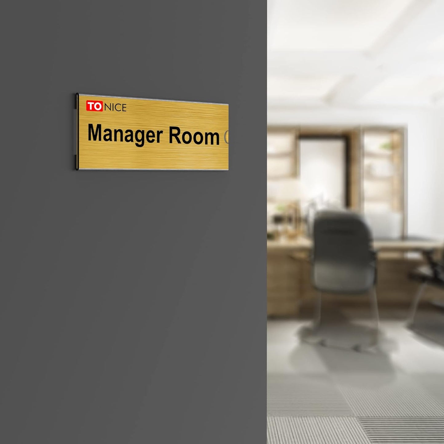 TONICE 12 Pack Acrylic Desk 2x8 Nameplate Holders, Acrylic Nameplate Holders, Wall Mount Transparent Nameplate Holders, Office Name Holders