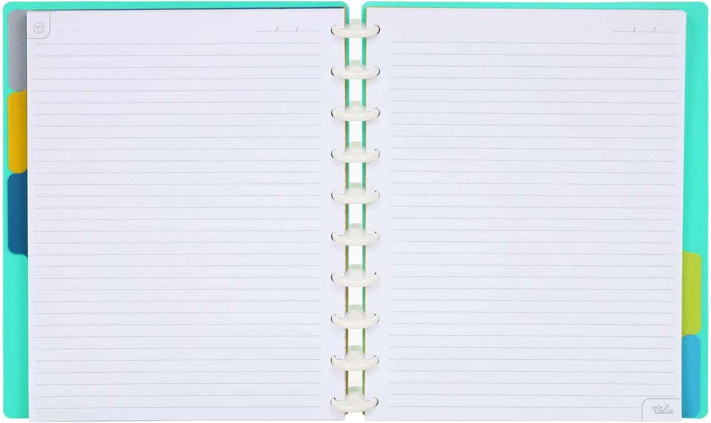 Talia Discbound Notebooks, Planner, Customizable, (Celestial Turquoise, Midsize (7.5in x 9.75in))